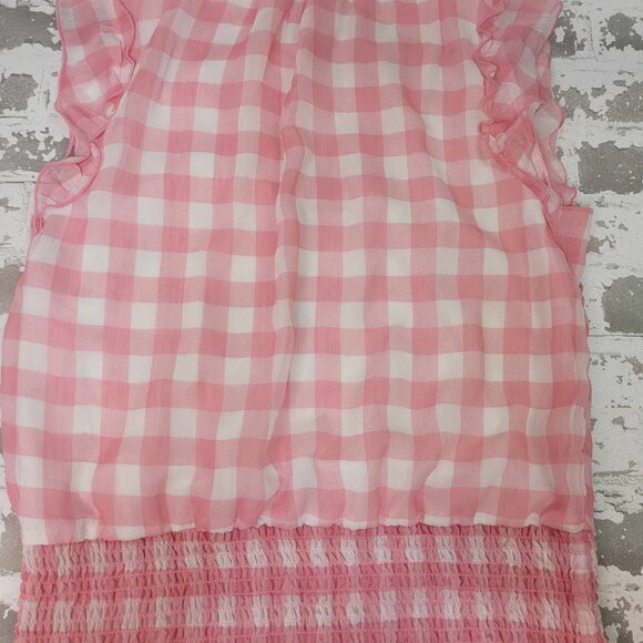 2486 Haver London Pink Gingham Sleeveless Blouse‎ Women's Medium - Picture 3 of 6